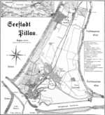 Map of Pillau, Germany (now Baltiysk, Russia), circa 1930s