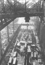 Battleship H under construction at the Blohm und Voss shipyard in Hamburg, Germany, 28 Jul 1939