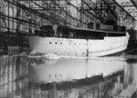 Launching ceremony of transport Roland, Tecklenborg Werft shipyard, Bremerhaven, Germany, Mar 1927, photo 3 of 3