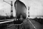 Launching of passenger ship Columbus from Slip VI of F. Schichau Danzig shipyard, Danzig, 17 Dec 1913
