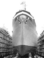 The Escambia-class fleet oiler Tamalpais being launched at Marinship, Sausalito, California, United States, 29 Oct 1944.