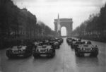 Renault UE tracked vehicles on parade, Paris, France, 11 Nov 1936