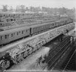 British Matilda I tanks on a train, Caen, France, 28 Sep 1939