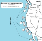 Positions of Japanese I-class submarines during Dec 1941 operations off the United States’ Pacific coast.