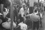 Civilians preparing to evacuate from Shanghai, China, mid-1937