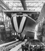 Carrier Shangri-La launching ceremony, Norfolk Navy Yard, Portsmouth, Virginia, United States, 24 Feb 1944