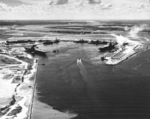 Carriers USS Shangri-La (right) and USS Franklin D. Roosevelt (left) at Charlie 3 of Ribualt Bay carrier basin, Naval Station Mayport, Florida, United States, Aug 1960