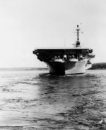 USS Shangri-La underway off the Puget Sound Navy Yard, Washington, United States, 9 Feb 1955