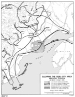 United States Army map of the invasion beachhead at Cebu City, Cebu Island, Philippines depicting the progress after the landings of 26 Mar 1945.