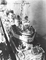 Overhead view of USS Nicholas at Mare Islands Naval Shipyard, Vallejo, California, United States, 17 Mar 1951. Photo 2 of 2.