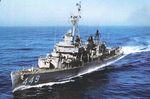 USS Nicholas at sea, circa 1965.