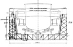 Cross section drawing of the floating dock of Neptun Schiffswerft und Maschinenfabrik, Rostock, Germany, circa 1910s