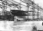 Ship Bernardin de Saint Pierre for the company Messageries Maritimes under construction in a slipway, Tecklenborg shipyard, Bremerhaven, Germany, 1925