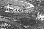 View of Tecklenborg shipyard, Bremerhaven, Germany, circa 1920s