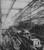 Building silp, Tecklenborg shipyard, Bremerhaven, Germany, circa 1930