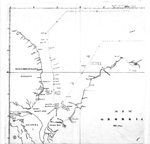 Track chart showing USS Honolulu’s movements during a bombardment of the Vila Plantation in the Kula Gulf, Solomon Islands, 13 May 1943; taken from Honolulu’s action report.