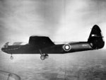 Horsa glider in flight over the English countryside, circa 1943.