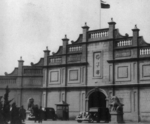 Wang Jingwei arriving at the naval headquarters of the puppet regime by automobile, China, 1940s