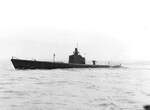 Gato-class submarine USS Silversides during trials off Mare Island, San Pablo Bay, California, United States, 31 Mar 1942. Photo 1 of 2.