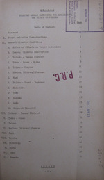 Table of contents page of a Dec 1945 US plan to attack Japanese-occupied Taiwan with chemical weapons