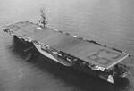 Casablanca-class escort carrier USS Sargent Bay at San Pedro, California, United States, 30 May 1944 in her new Measure 32, Design 15A paint scheme.