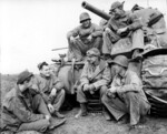 Ernie Pyle with troops of US 191st Tank Battalion, Anzio, Italy 1944