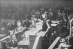 Emperor Haile Selassie I of Ethiopia speaking to the League of Nations appealing Italy