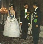 Crown Princess Michiko of Japan, Emperor Haile Selassie I of Ethiopia, and Crown Prince Akihito of Japan, Japan, 1955