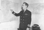 United States Navy Captain Joseph Rochefort in his position as Chief of the Pacific Strategic Intelligence Section in Washington, DC, 1945 (post-war).