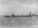 Destroyer Satsuki (foreground) and battleship Nagato (background), circa 1925-1929, photo 2 of 2