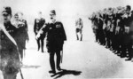 Hideki Tojo arriving at Kuching Airfield, Sarawak, 7 Jul 1943