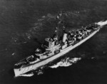 USS Kyne underway in the Atlantic Ocean, 1 Apr 1953; photograph taken from an aircraft from Naval Air Station New York