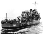 Fletcher-class destroyer USS Saufley in Measure 12-modified paint scheme with colors in shades of green, Sep 1942. Photo 2 of 2.