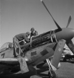 African-American airmen Marcellus Smith and Roscoe Brown, Jr., Ramitelli Airfield, Italy, Mar 1945