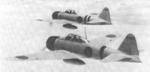 Two A6M2 Type 0 Model 11 Zero fighters in flight from Yichang, Hubei Province to attack Nanzheng, Shaanxi Province in China, 26 May 1941