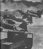 A6M Zero fighters at Rabaul, New Britain, late 1942