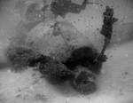 Wreck of a B6N aircraft under 120 feet of water at Truk (Chuuk), Caroline Islands, 22 Jul 2006, photo 1 of 3