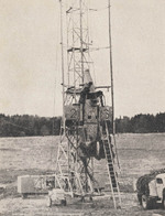 Ba 349 Natter rocket interceptor being prepared for launch, circa early 1945; seen in bulletin 