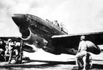 D4Y1 Suisei dive bomber being serviced, 1942