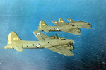 Three B-17E Flying Fortress bombers in flight, probably flying from Hendricks Filed, Florida, United States, 1941-1942