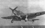 Fulmar Mk I aircraft landing on an aircraft carrier in the Mediterranean Sea, 1941