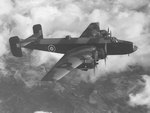 Halifax B Mk III bomber in flight, date unknown