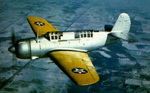 XSB2C prototype aircraft in flight, late 1940