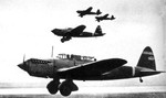 Ki-32 aircraft flying in formation over Hong Kong, Dec 1941