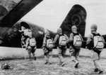 Japanese paratroopers boarding a Ki-57 aircraft, 1940s