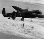 101 Squadron Lancaster dropped its bomb load over Duisburg, Germany during Operation Hurricane, 14 Oct 1944