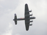 Lancaster bomber in flight during an air show at Duxford, England, United Kingdom, 8 Jul 2007