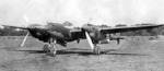 P-38D Lightning aircraft at rest at an airfield, date unknown
