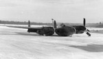 P-38G Lightning aircraft with retractable ski landing gear, Ladd Field, Fairbanks, US Territory of Alaska, winter of 1943-1944, photo 2 of 2