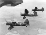 Three Lysander aircraft in flight, date unknown